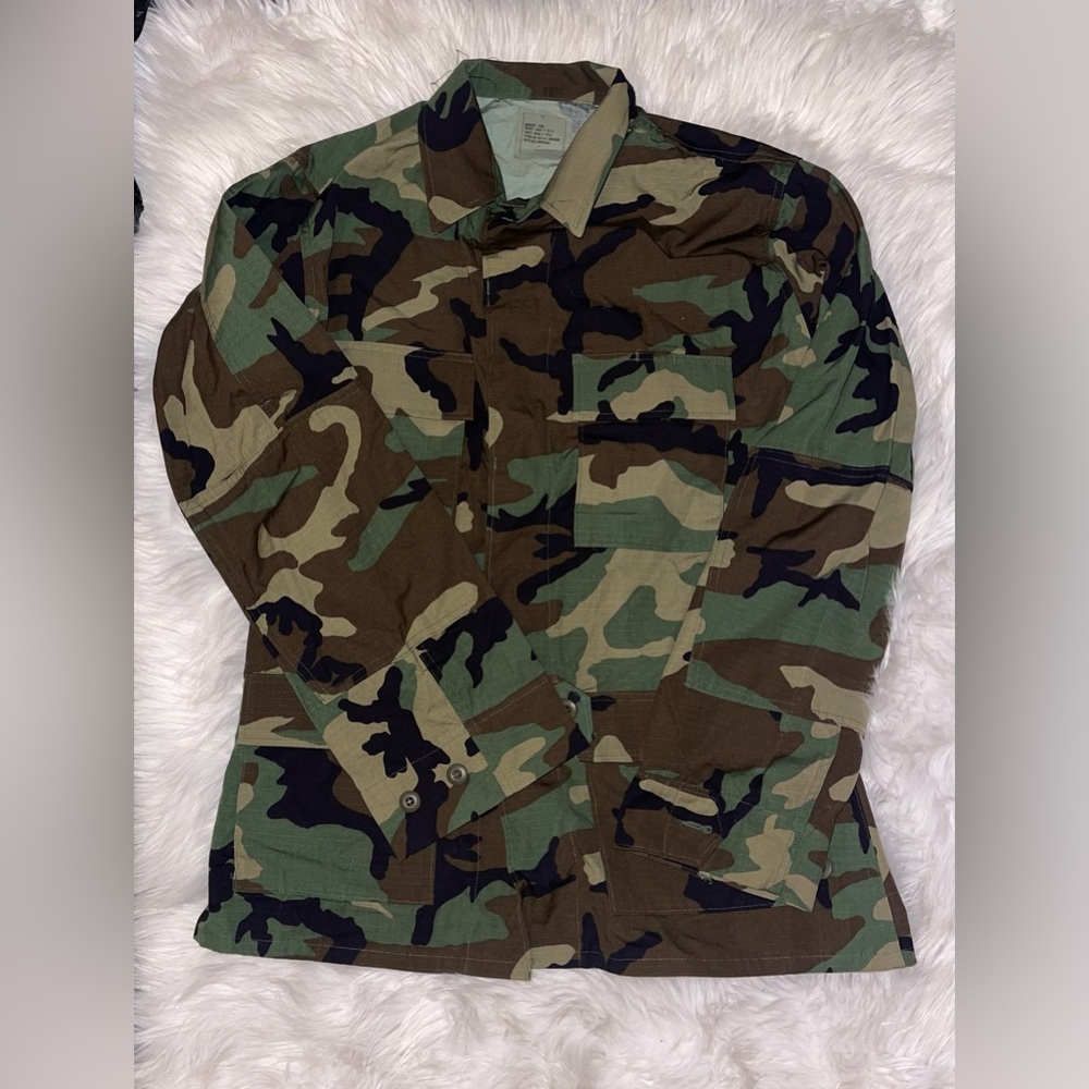 NOS USGI Military Men's Woodland BDU Jacket Medium - Long  NWOT • Dead Stock